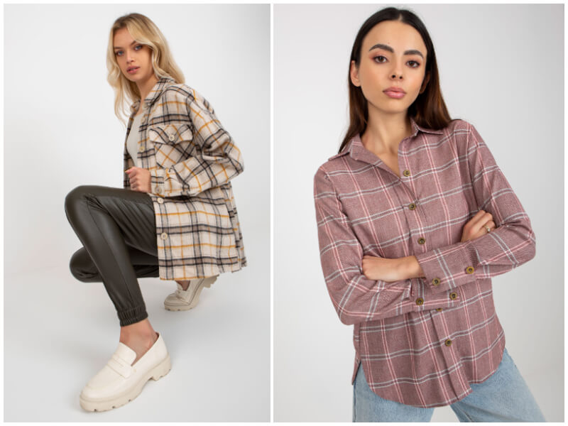 The perfect women's plaid shirt in clothing wholesale.