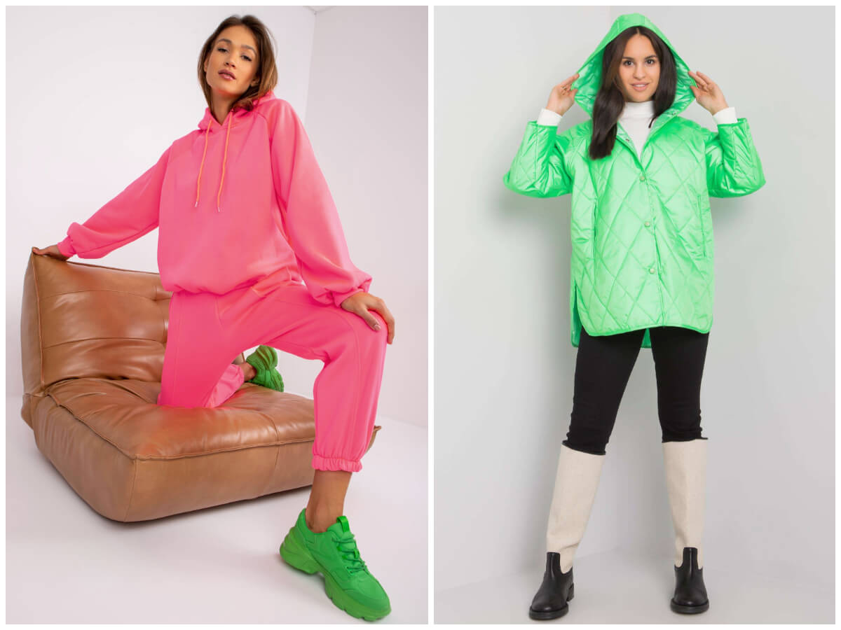 Neon color is a hit of urban looks fall/winter 2023.