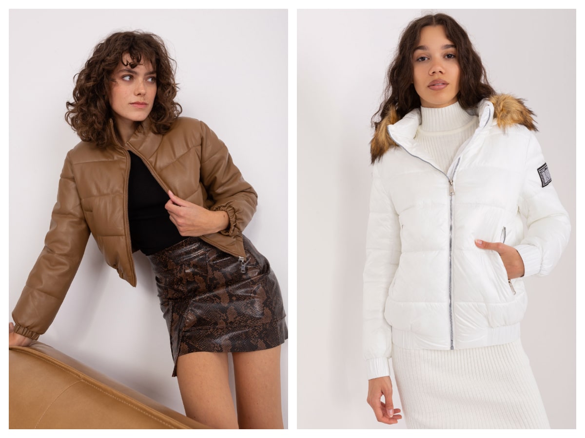 Women's winter jacket made of eco-leather